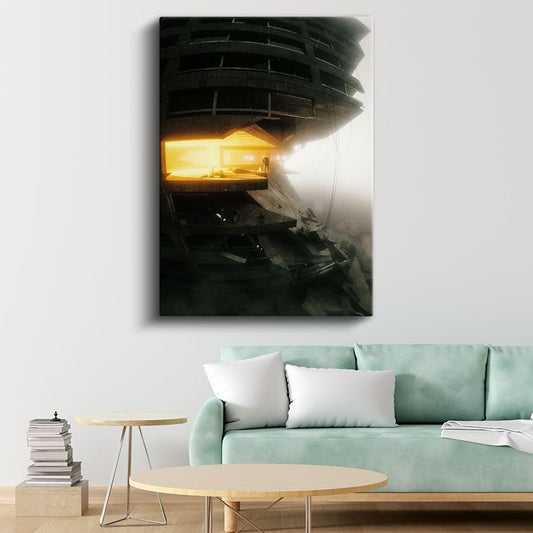 Işığın Sığınağı - Karanlığın İçinde Parlayan Umut Kanvas Tablo