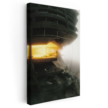 Işığın Sığınağı - Karanlığın İçinde Parlayan Umut Kanvas Tablo