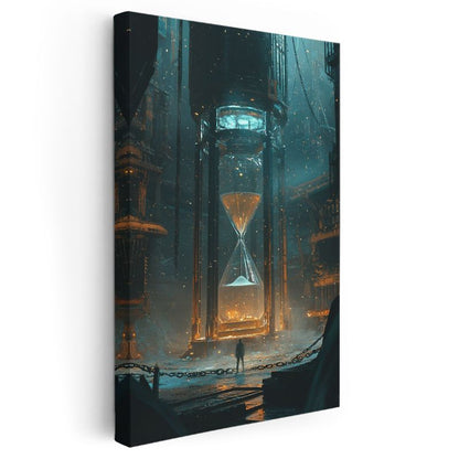 Altın Saatler - Zamanın Akışını İzleyen Yolcu Kanvas Tablo