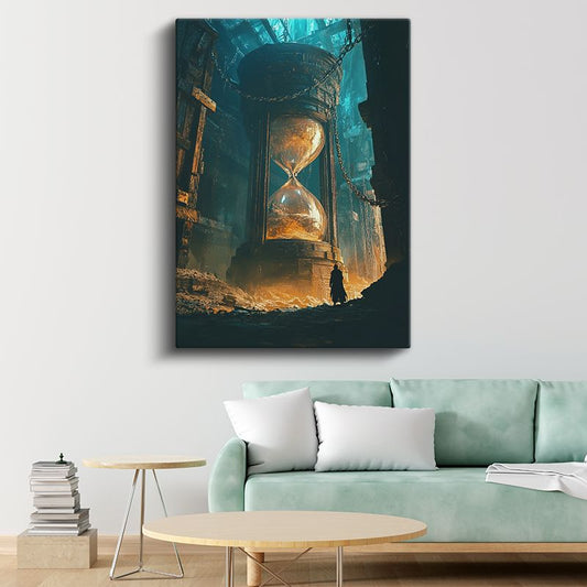 Kadim Zaman - Antik Kum Saatinin Muhafızı Kanvas Tablo