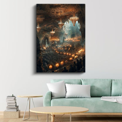 Kristal Salon - Yeraltı Medeniyetinin Gizli Töreni Kanvas Tablo