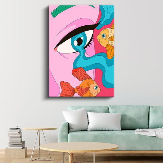 Sıvı Bakış - Gözyaşı Balıklarının Akışı Kanvas Tablo