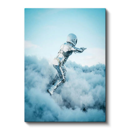 Göksel Yolcu - Bulutlar Üzerinde Süzülen Metalik Varlık Kanvas Tablo