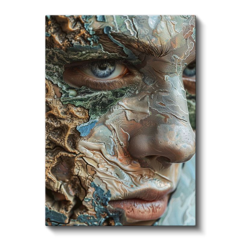 Doğanın Yüzü - Elementlerle Bütünleşen İnsan Kanvas Tablo