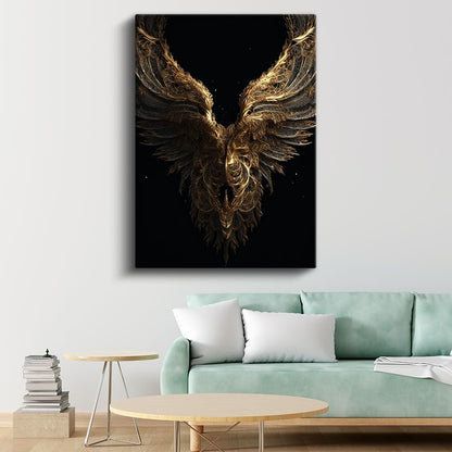 Altın Kanatlar - Karanlıkta Parlayan Ruh Kanvas Tablo