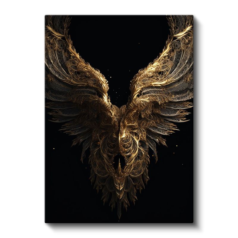 Altın Kanatlar - Karanlıkta Parlayan Ruh Kanvas Tablo