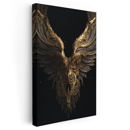 Altın Kanatlar - Karanlıkta Parlayan Ruh Kanvas Tablo