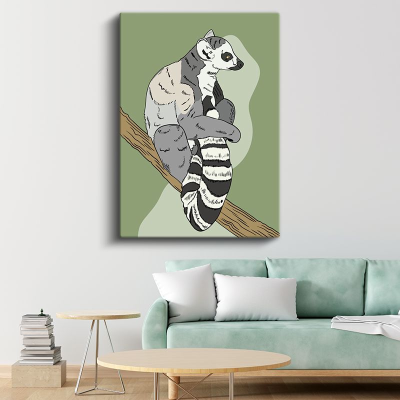 Lemur Portresi - Doğanın Sürreal Yansıması Kanvas Tablo