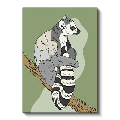 Lemur Portresi - Doğanın Sürreal Yansıması Kanvas Tablo