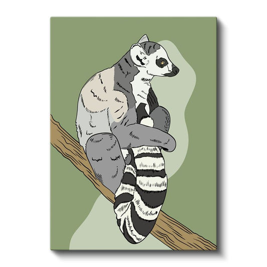 Lemur Portresi - Doğanın Sürreal Yansıması Kanvas Tablo