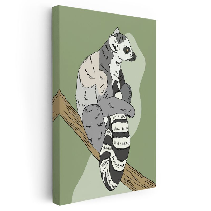 Lemur Portresi - Doğanın Sürreal Yansıması Kanvas Tablo