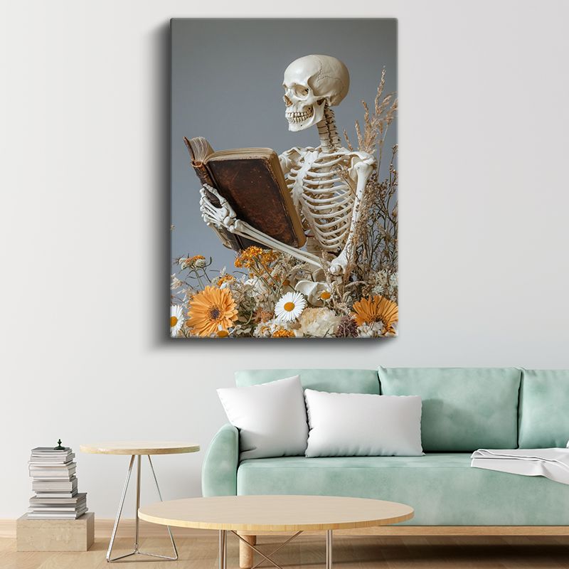 Ölümsüz Okur - Bilgeliğin Çiçekleri Arasında Kanvas Tablo