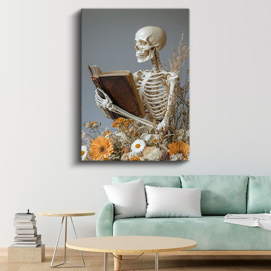 Ölümsüz Okur - Bilgeliğin Çiçekleri Arasında Kanvas Tablo