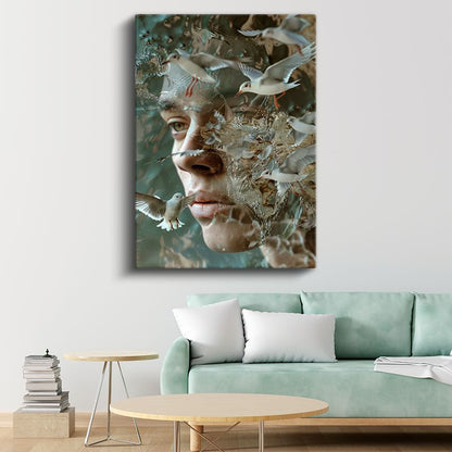 Zihin Kuşları - Düşüncelerin Özgürlüğe Kanat Çırpması Kanvas Tablo