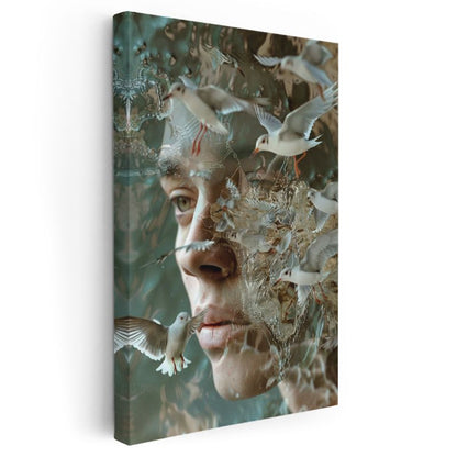 Zihin Kuşları - Düşüncelerin Özgürlüğe Kanat Çırpması Kanvas Tablo