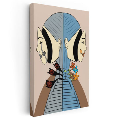 İkiliğin Dengesi - Zıtlıkların Uyumlu Dansı Kanvas Tablo