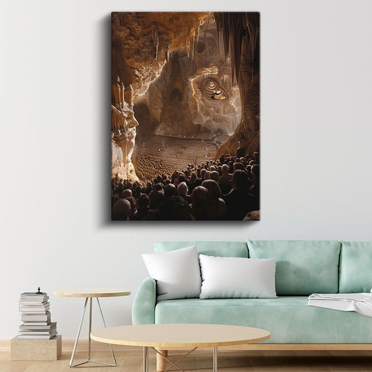 Yeraltı Amfitiyatrosu - Gizli Dünyada Toplanan Kalabalık Kanvas Tablo