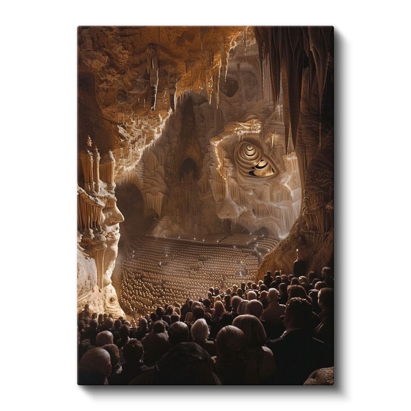 Yeraltı Amfitiyatrosu - Gizli Dünyada Toplanan Kalabalık Kanvas Tablo