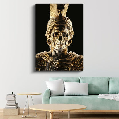 Savaşçının Maskesi - Altın Kafatası Zırhı Kanvas Tablo
