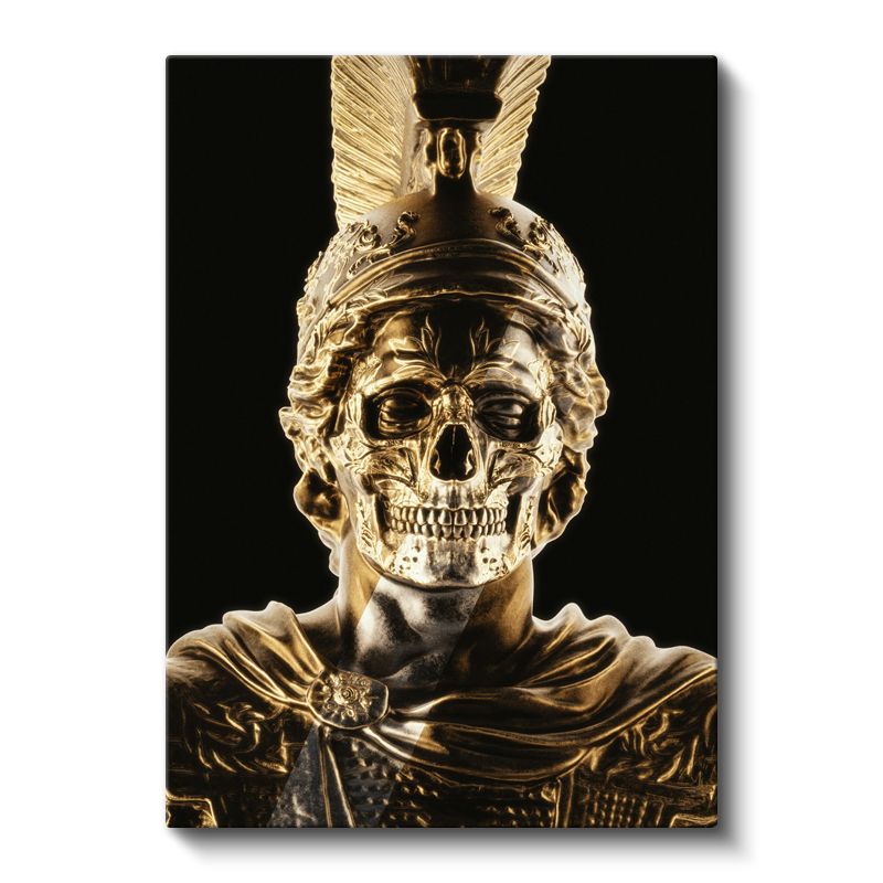 Savaşçının Maskesi - Altın Kafatası Zırhı Kanvas Tablo