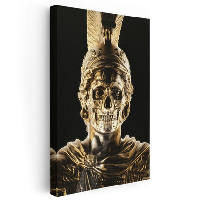Savaşçının Maskesi - Altın Kafatası Zırhı Kanvas Tablo