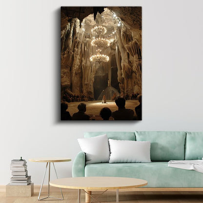Kristal Sahne - Yeraltı Sarayında Büyülü Gösteri Kanvas Tablo