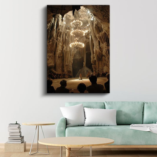 Kristal Sahne - Yeraltı Sarayında Büyülü Gösteri Kanvas Tablo