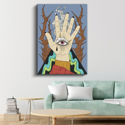 Görünen El - Avuç İçindeki Mistik Göz Kanvas Tablo