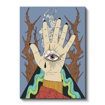 Görünen El - Avuç İçindeki Mistik Göz Kanvas Tablo