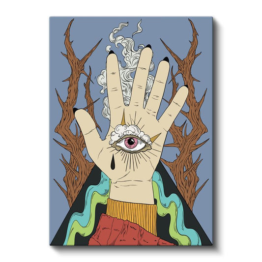 Görünen El - Avuç İçindeki Mistik Göz Kanvas Tablo