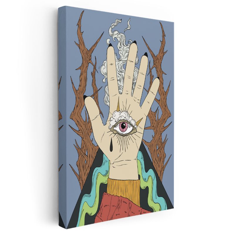 Görünen El - Avuç İçindeki Mistik Göz Kanvas Tablo