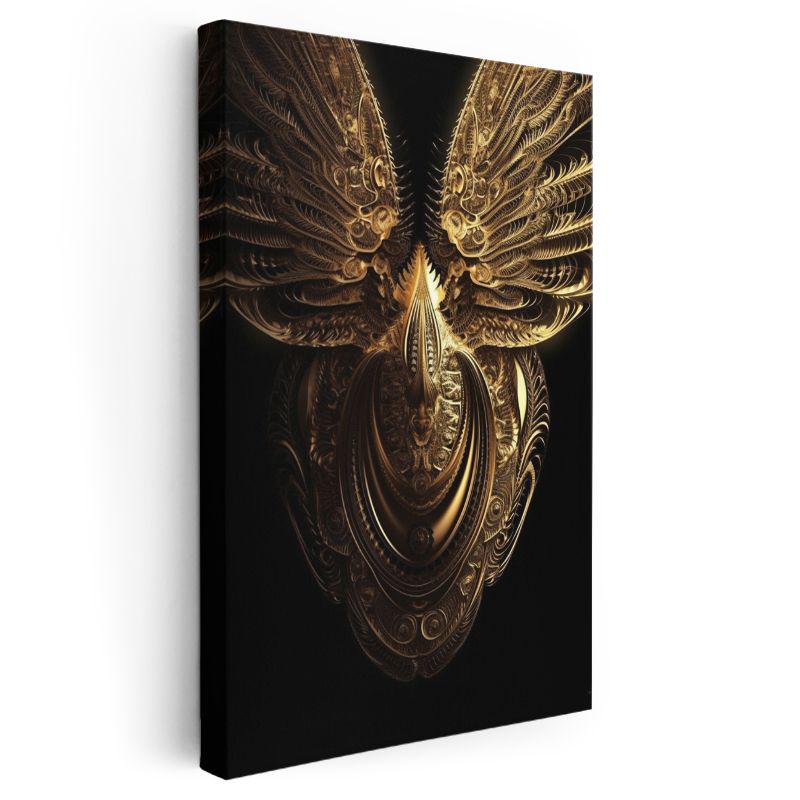 Altın Muhafız - Detaylı İşlenmiş Kozmik Varlık Kanvas Tablo