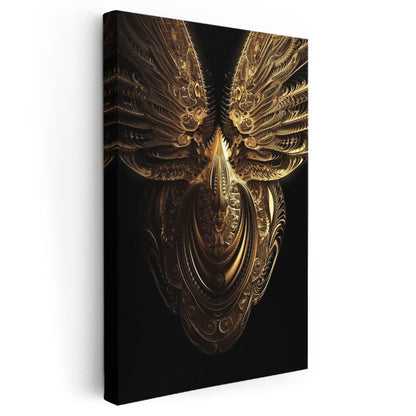 Altın Muhafız - Detaylı İşlenmiş Kozmik Varlık Kanvas Tablo