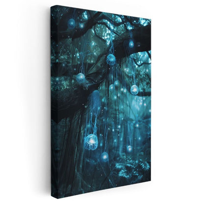Denizin Ağacı - Biyolüminesan Denizanaları Dansı Kanvas Tablo