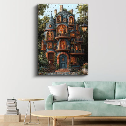 Kitapların Kalesi - Bilgeliğin Sihirli Yapısı Kanvas Tablo