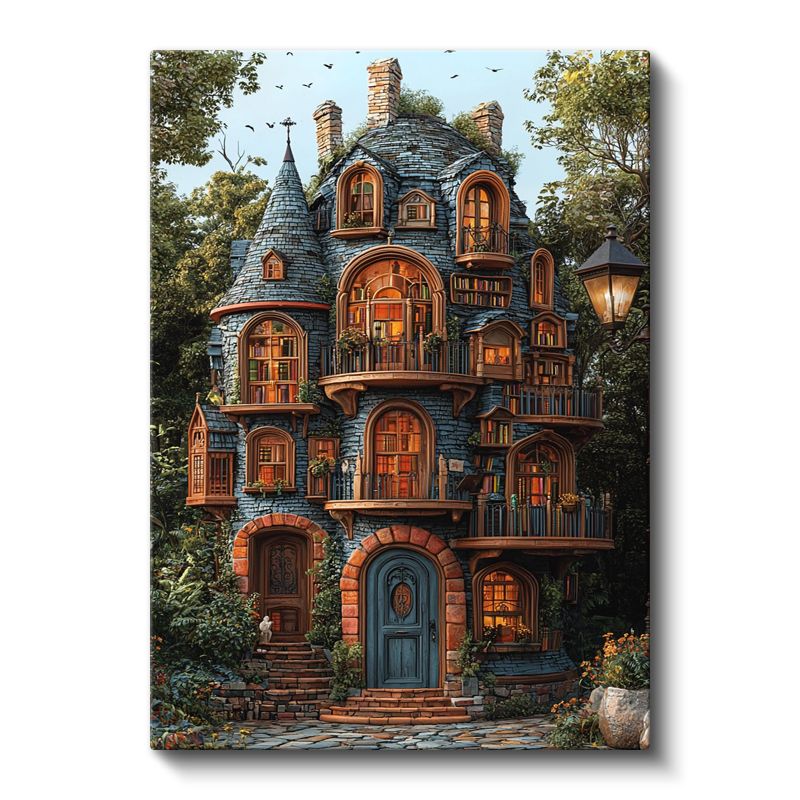 Kitapların Kalesi - Bilgeliğin Sihirli Yapısı Kanvas Tablo