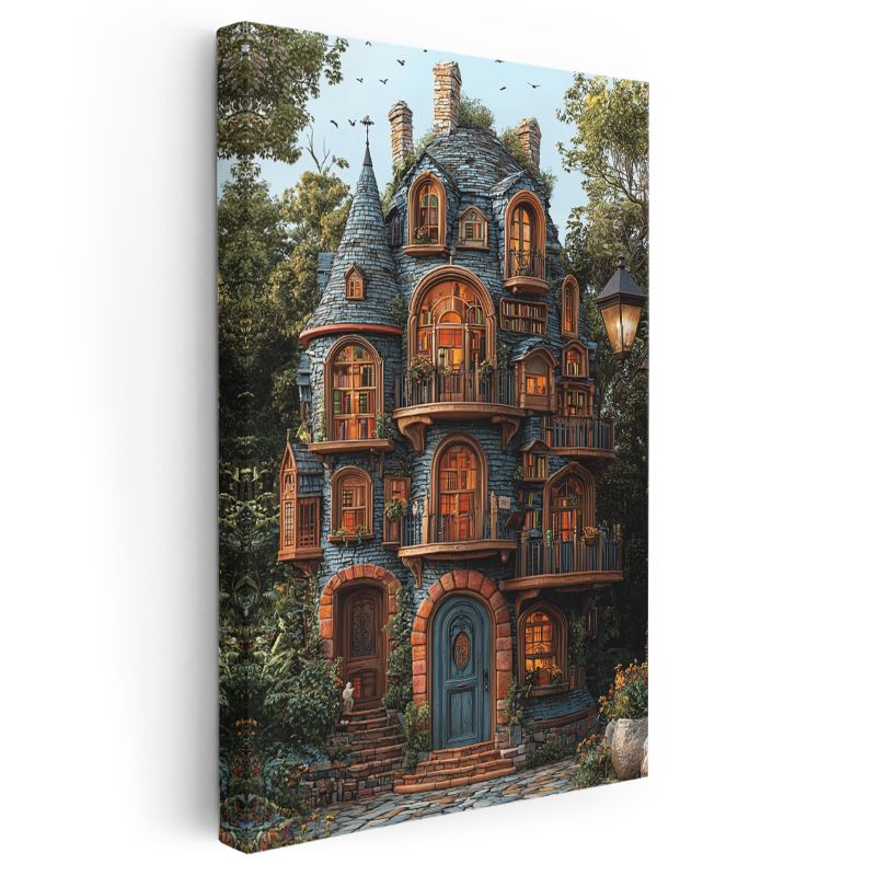 Kitapların Kalesi - Bilgeliğin Sihirli Yapısı Kanvas Tablo