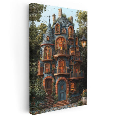 Kitapların Kalesi - Bilgeliğin Sihirli Yapısı Kanvas Tablo