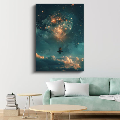 Yıldız Salıncağı - Evrenin Kucağında Sallanan Ruh Kanvas Tablo
