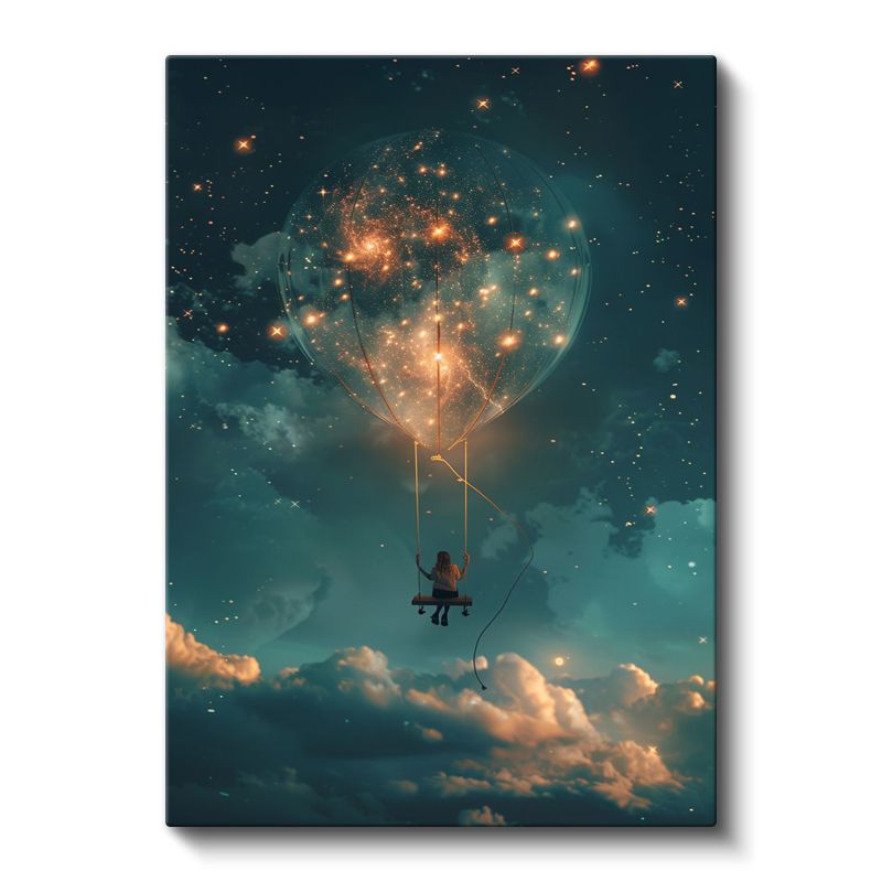 Yıldız Salıncağı - Evrenin Kucağında Sallanan Ruh Kanvas Tablo