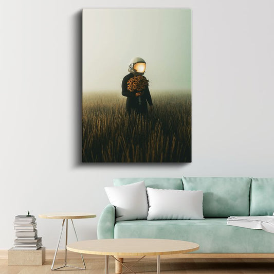 Kozmik Hasat - Buğday Denizindeki Kaşif Kanvas Tablo