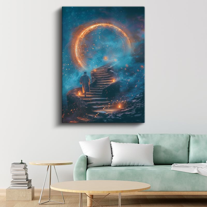 Evrenin Merdiveni - Işık Çemberine Yolculuk Kanvas Tablo