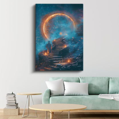 Evrenin Merdiveni - Işık Çemberine Yolculuk Kanvas Tablo
