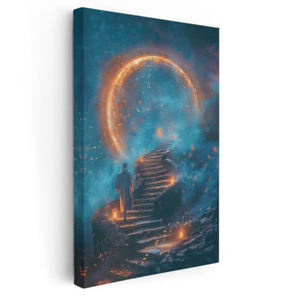 Evrenin Merdiveni - Işık Çemberine Yolculuk Kanvas Tablo