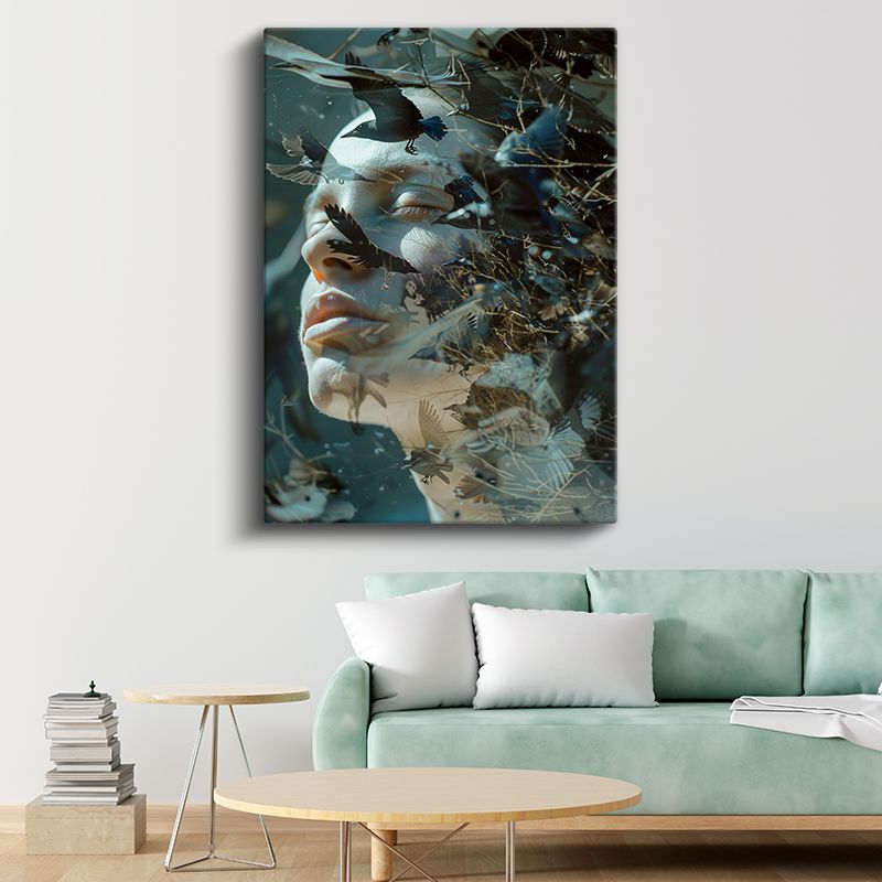 Ruh Kuşları - Düşüncelerle Dans Eden Kanatlar Kanvas Tablo