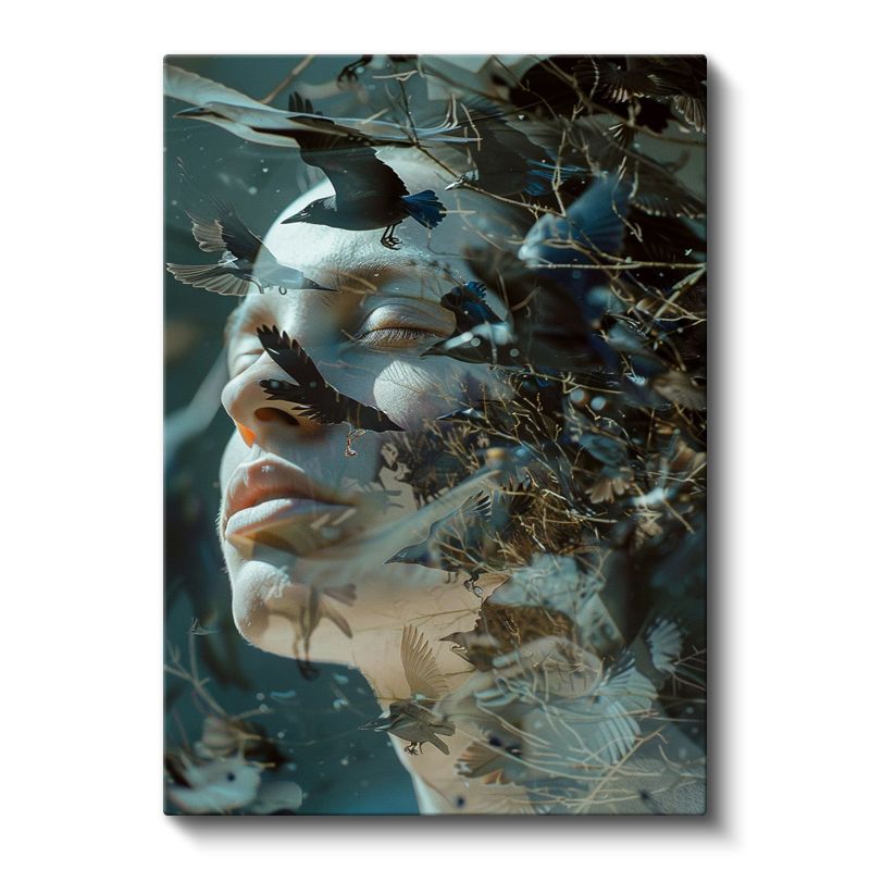Ruh Kuşları - Düşüncelerle Dans Eden Kanatlar Kanvas Tablo
