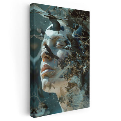 Ruh Kuşları - Düşüncelerle Dans Eden Kanatlar Kanvas Tablo