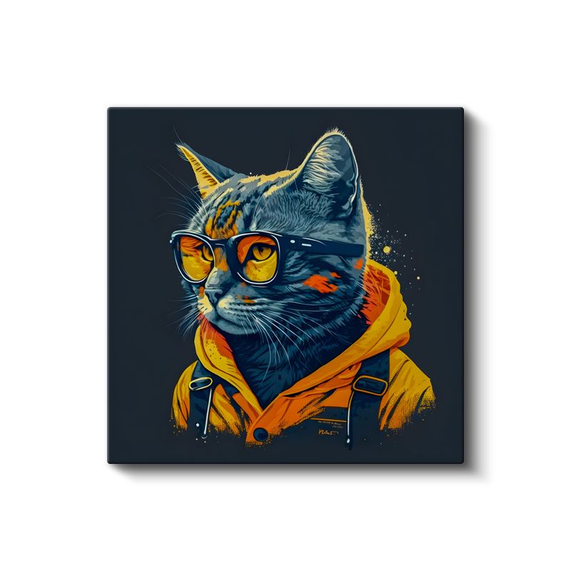 Kentli Kedi - Modern Dünyada Stil Sahibi Kedi Kanvas Tablo