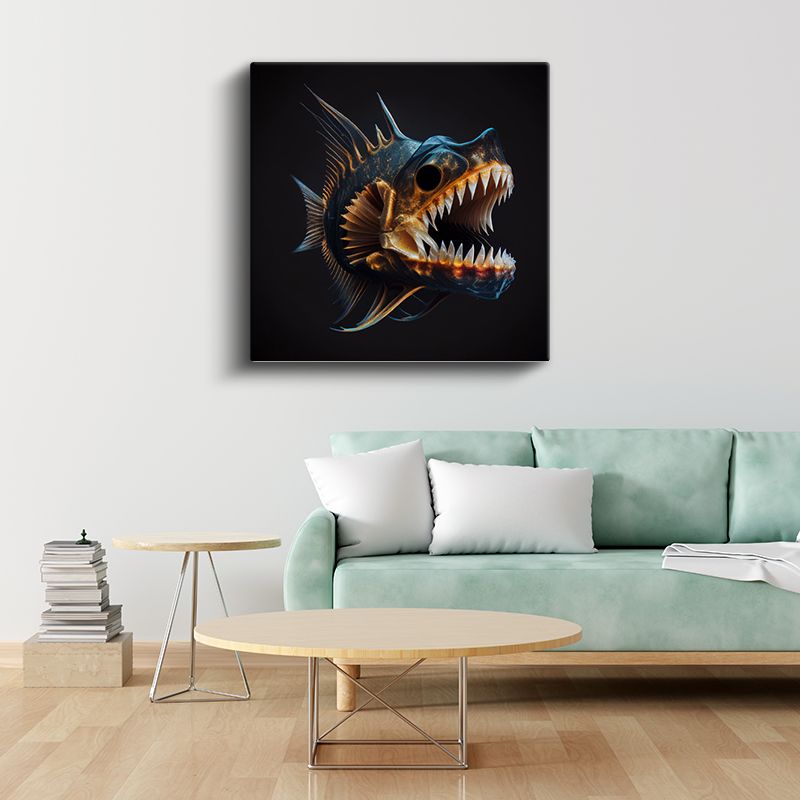 Derinliklerin Avcısı - Karanlıkta Parlayan Deniz Canavarı Kanvas Tablo