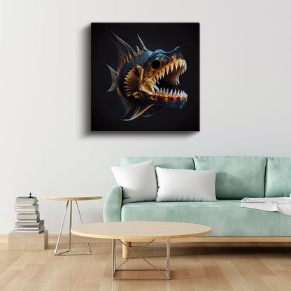 Derinliklerin Avcısı - Karanlıkta Parlayan Deniz Canavarı Kanvas Tablo